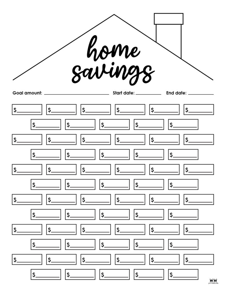 House Savings Tracker Printable