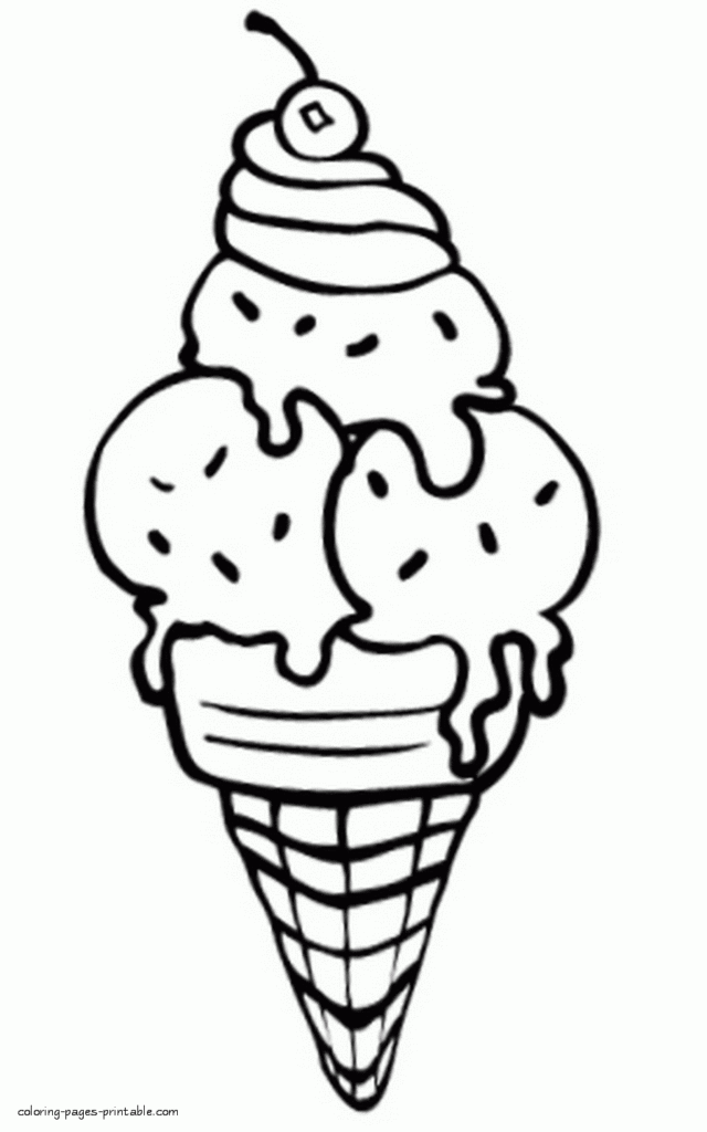Ice Cream Coloring Pages Free Printable