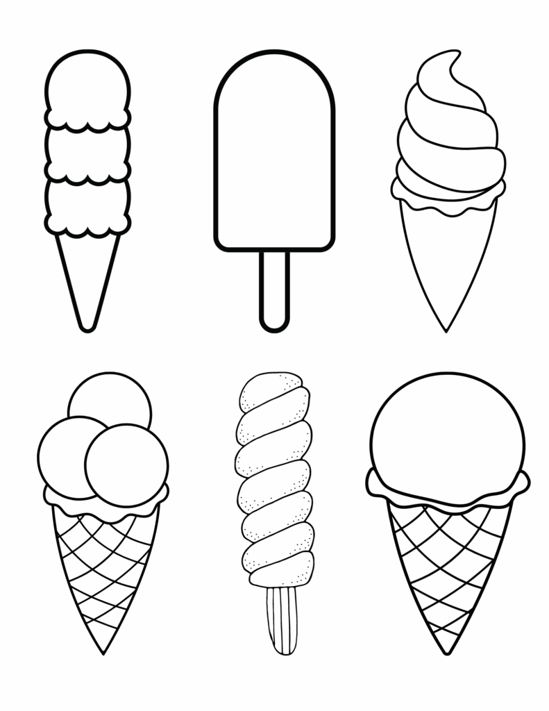 Ice Cream Scoop Coloring Page