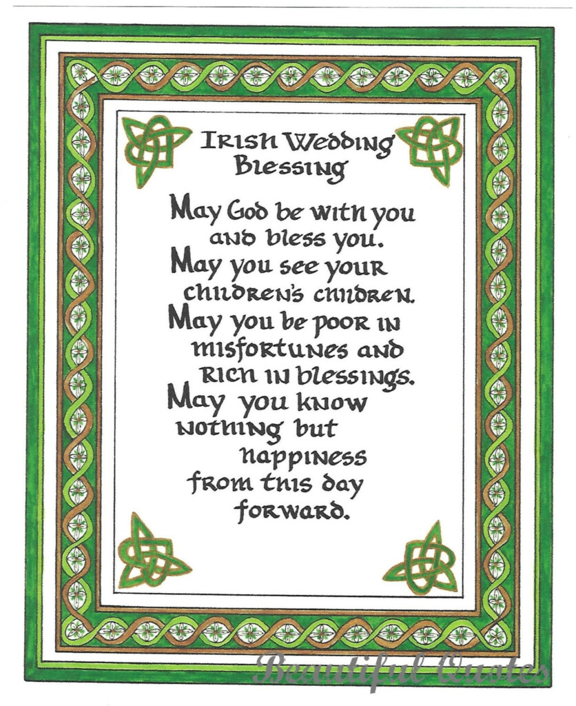Irish Wedding Blessing Printable Free Printable Wedding