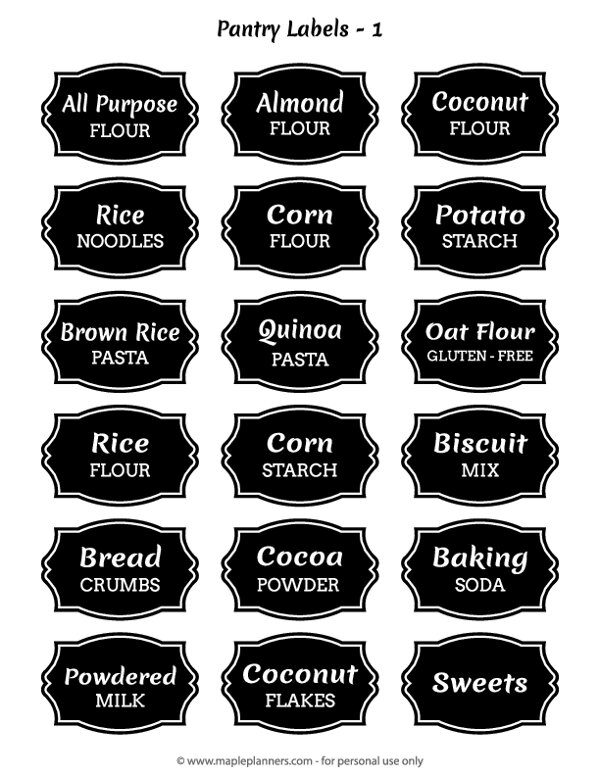 Kitchen Pantry Organizing Labels Free Printable Labels 50 OFF
