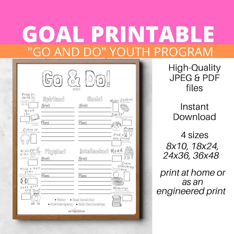 Lds Youth Goals Printable