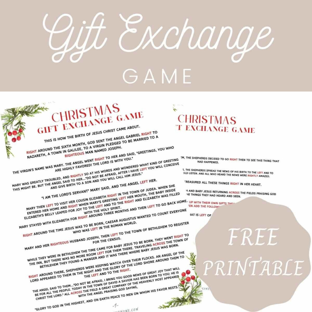 LEFT RIGHT ACROSS CHRISTMAS GAME PRINTABLE