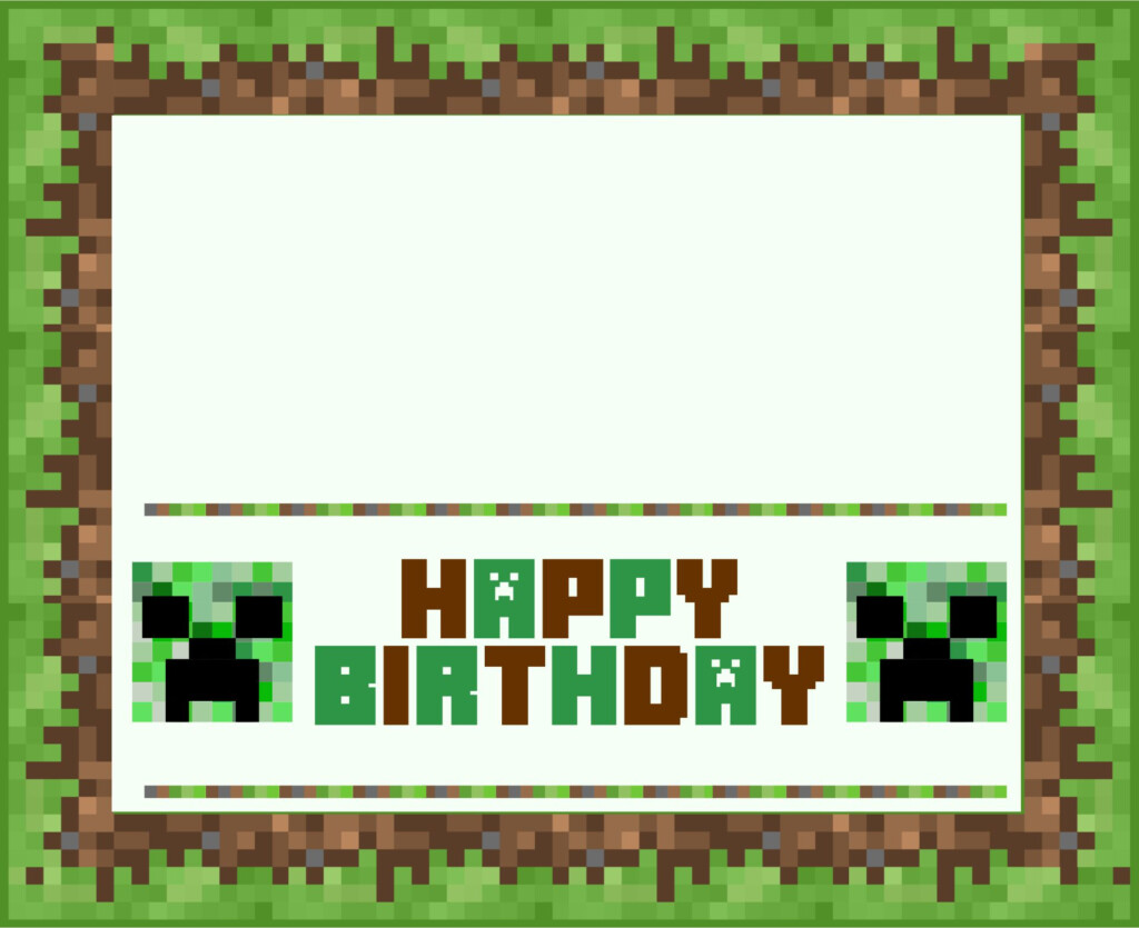 Minecraft Birthday Card Free Printable Printable Templates By Nora