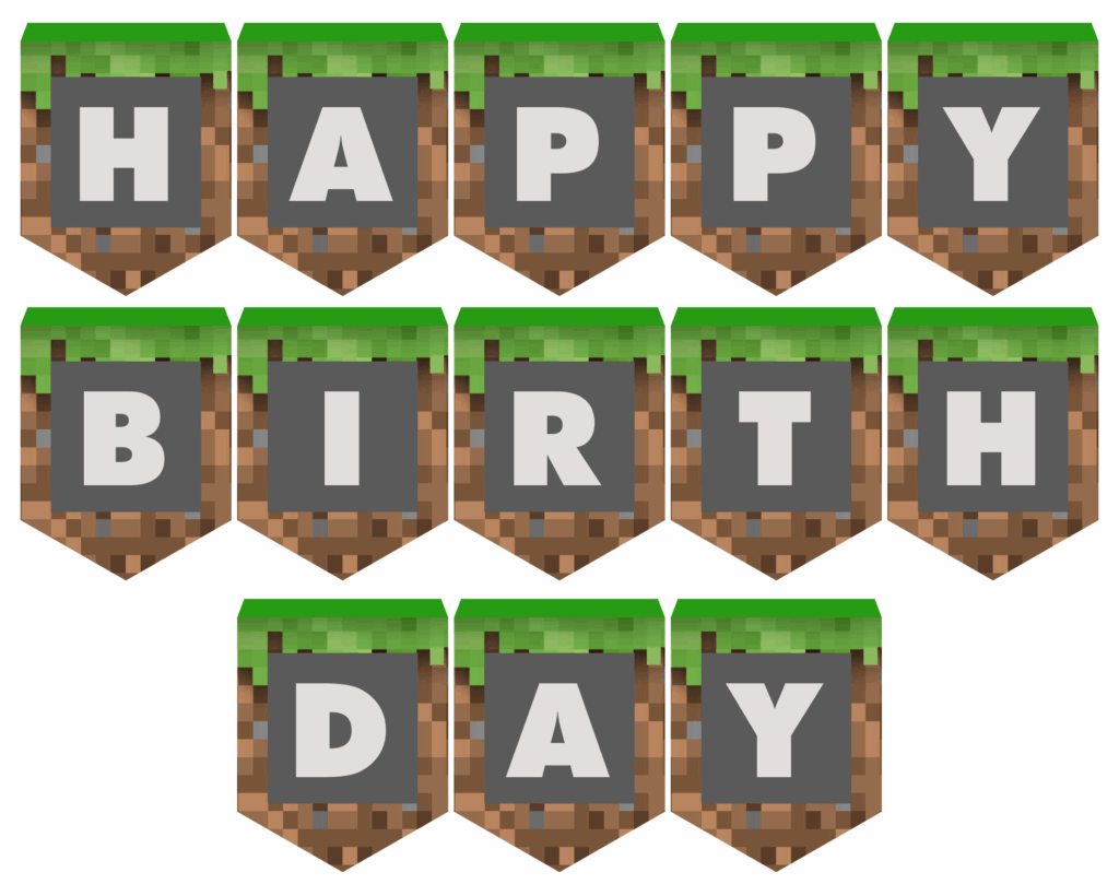 Minecraft Happy Birthday Card 10 Free PDF Printables Printablee