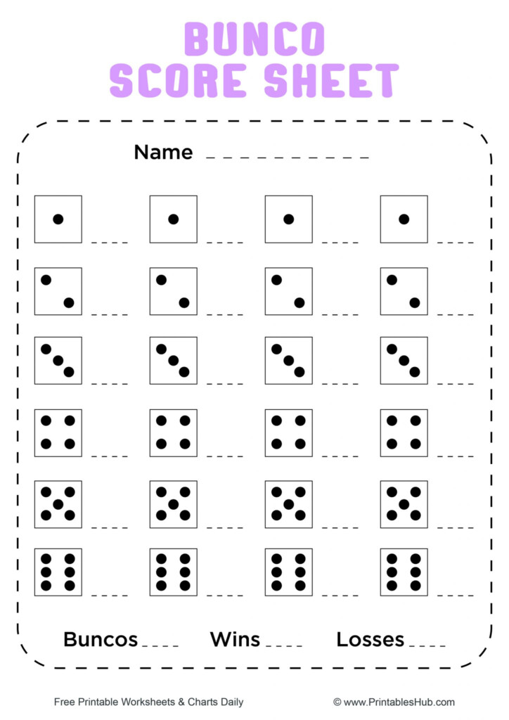 Pdf Free Bunco Printables