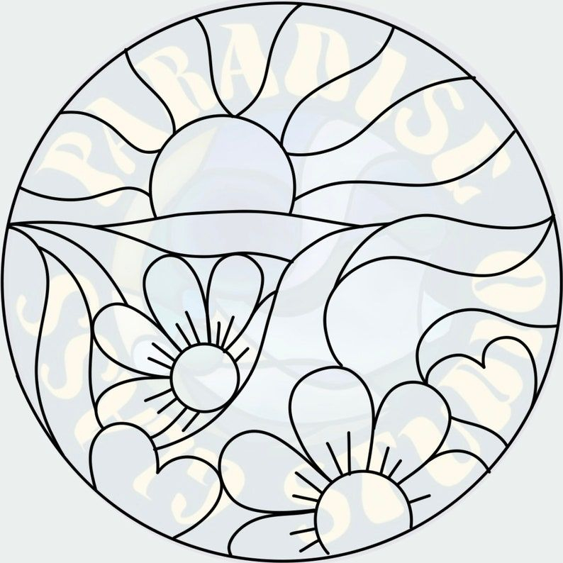 Peace Love Sunrise 2 Versions Stained Glass Pattern PDF Etsy En 