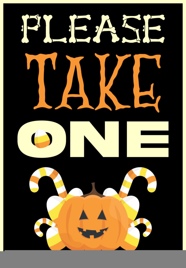 Please Take One Halloween Sign Printable NewFreePrintable