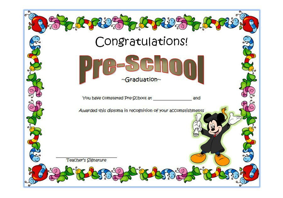 Preschool Graduation Certificate Printable Free Printable Certificate