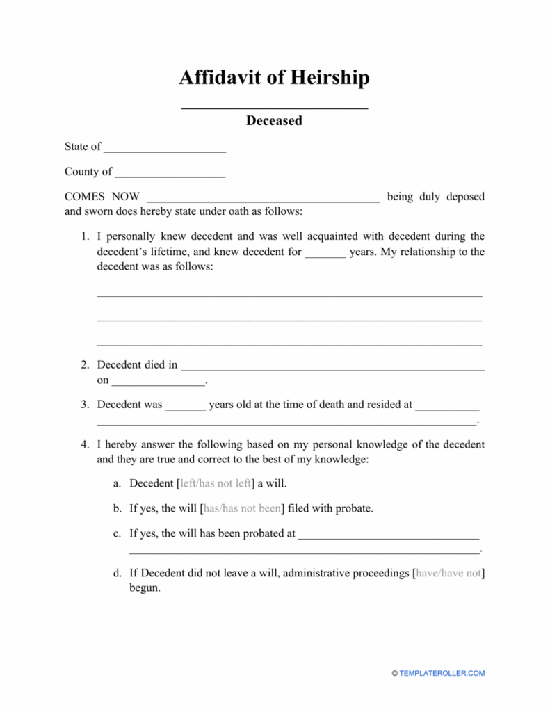 Printable Affidavit Form Pdf Printable Forms Free Online