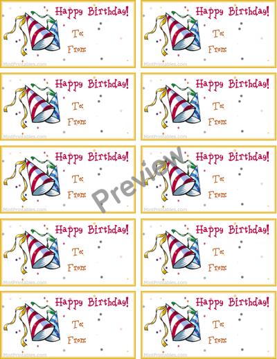 Printable Birthday Labels