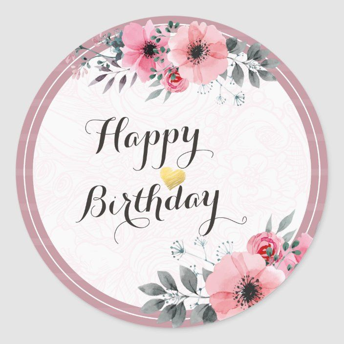 Printable Floral Free Printable Happy Birthday Cake Topper Printable
