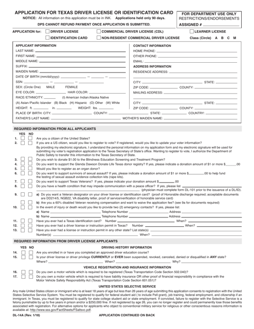 Printable Form Dl 43 Printable Forms Free Online