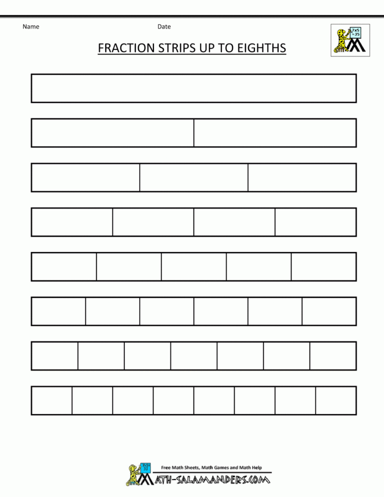 Printable Fraction Strips