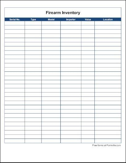 Printable Gun Inventory Sheet Fill Online Printable 58 OFF