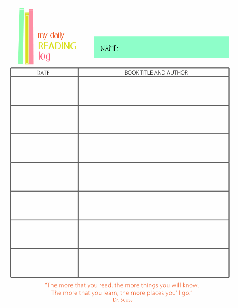 Printable Reading Log For Elementary Kids Free Printable Reading Logs 