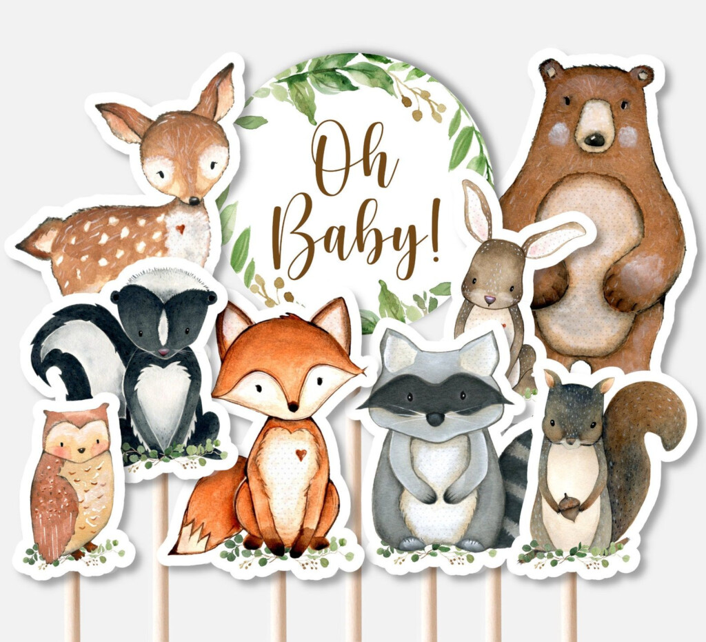 PRINTABLE Woodland Animals Centerpieces Woodland Baby Shower Oh Baby 