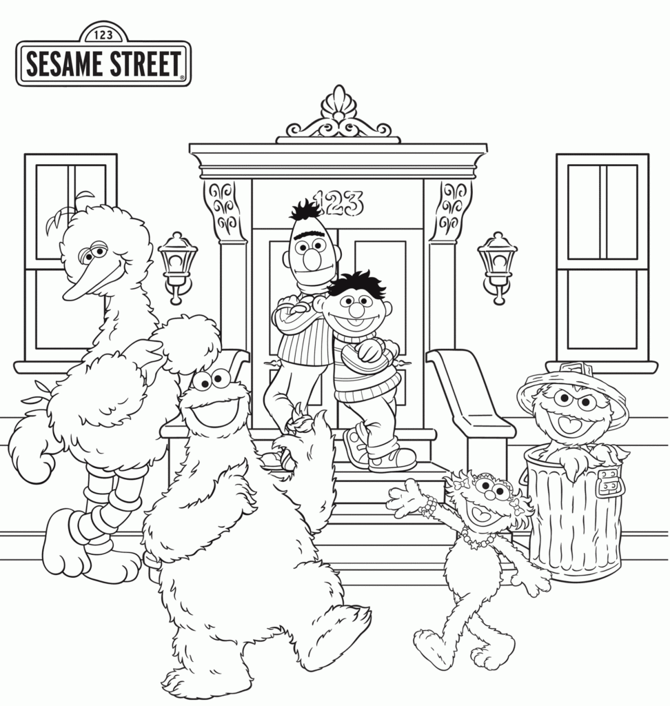 Sesame Street Coloring Pages Elmo Coloring Home