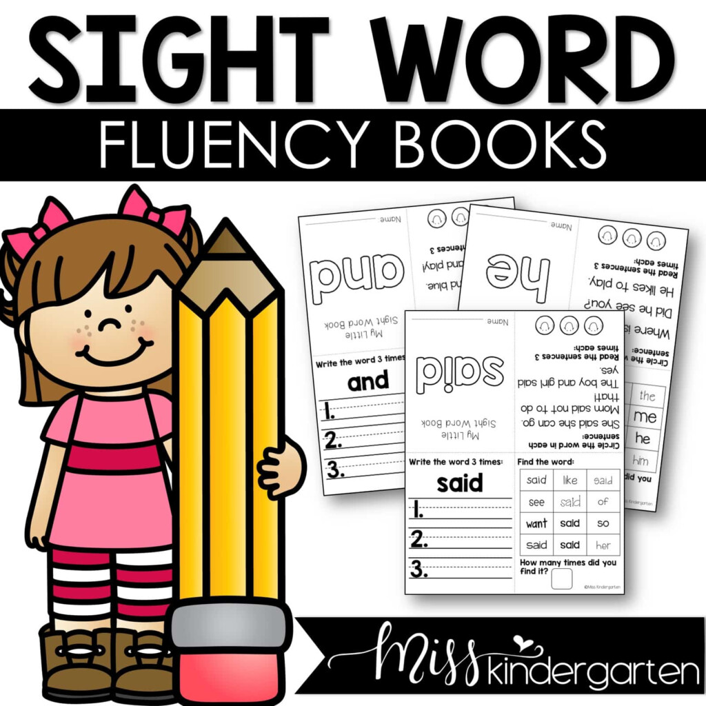 Sight Word Fluency Books Free Printable Printable Form Templates And 