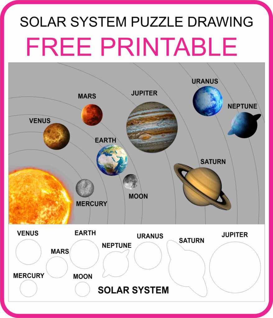 Solar System Drawing Puzzle Free Pintable Cards Montessoriseries