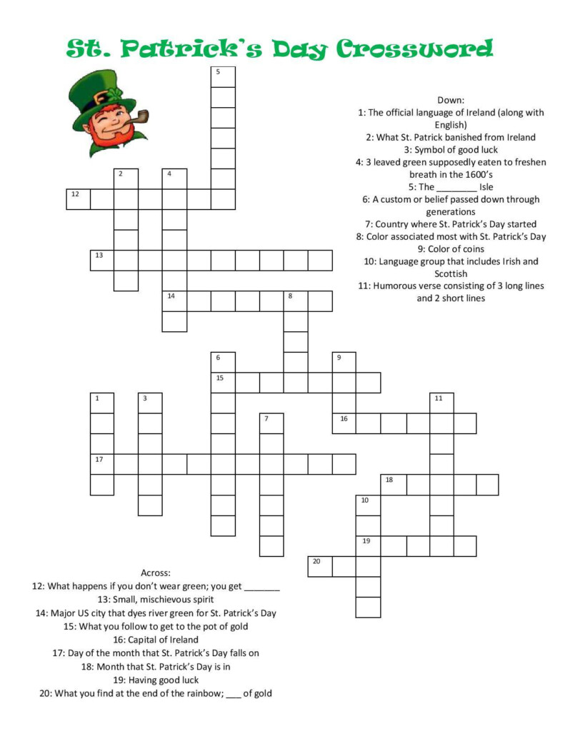 St Patrick 39 s Day Puzzles Printable Free Printable Word Searches