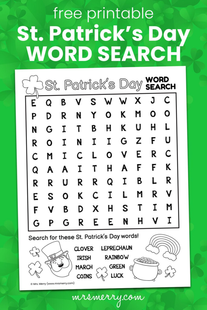 St Patrick 39 s Day Word Search Free Printable