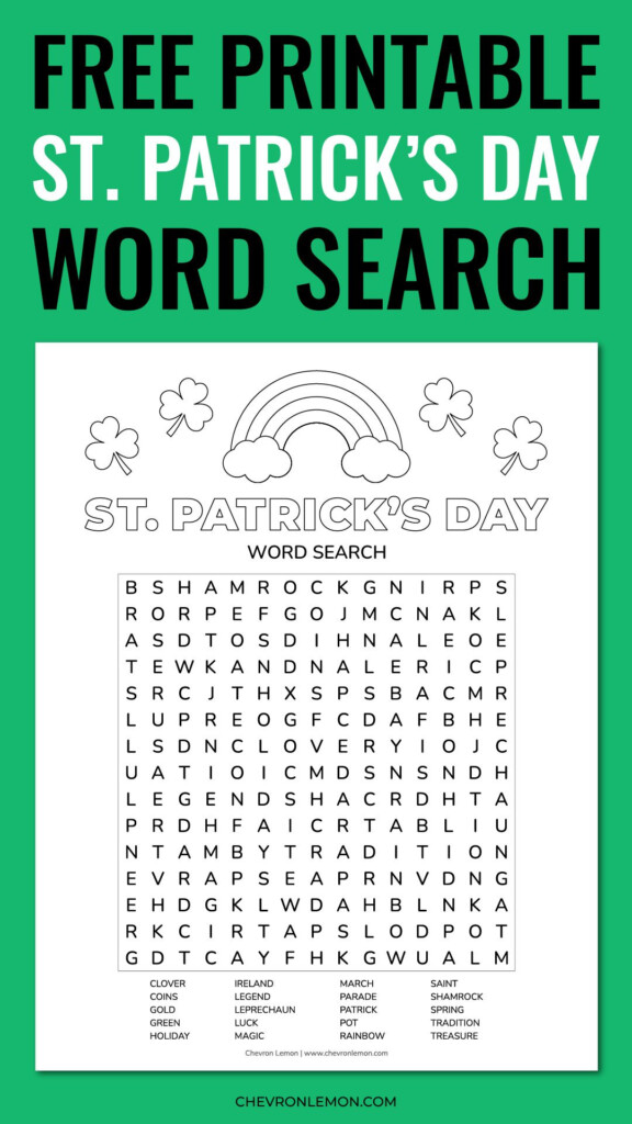 St Patrick S Day Word Search Printable Word Search Maker