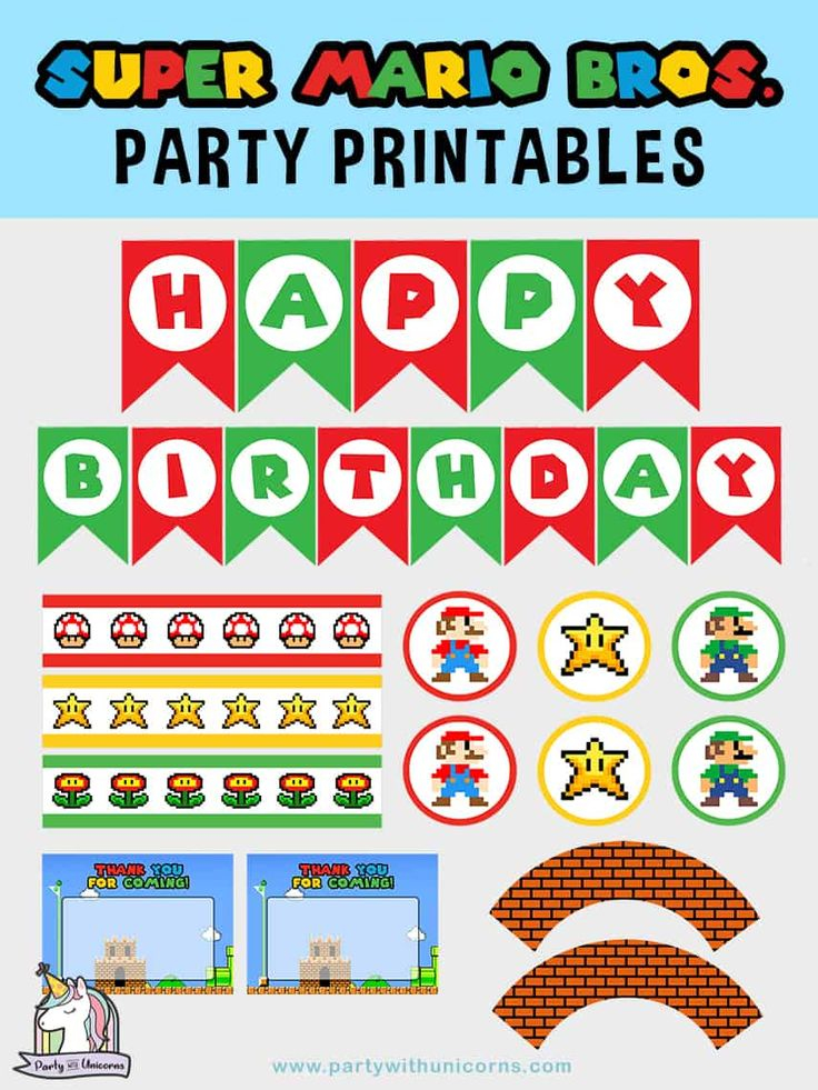 Super Mario Bros Party Printables