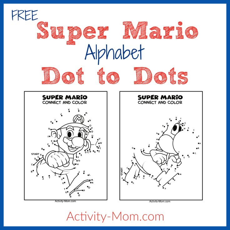Super Mario Dot To Dot Activity For Kids