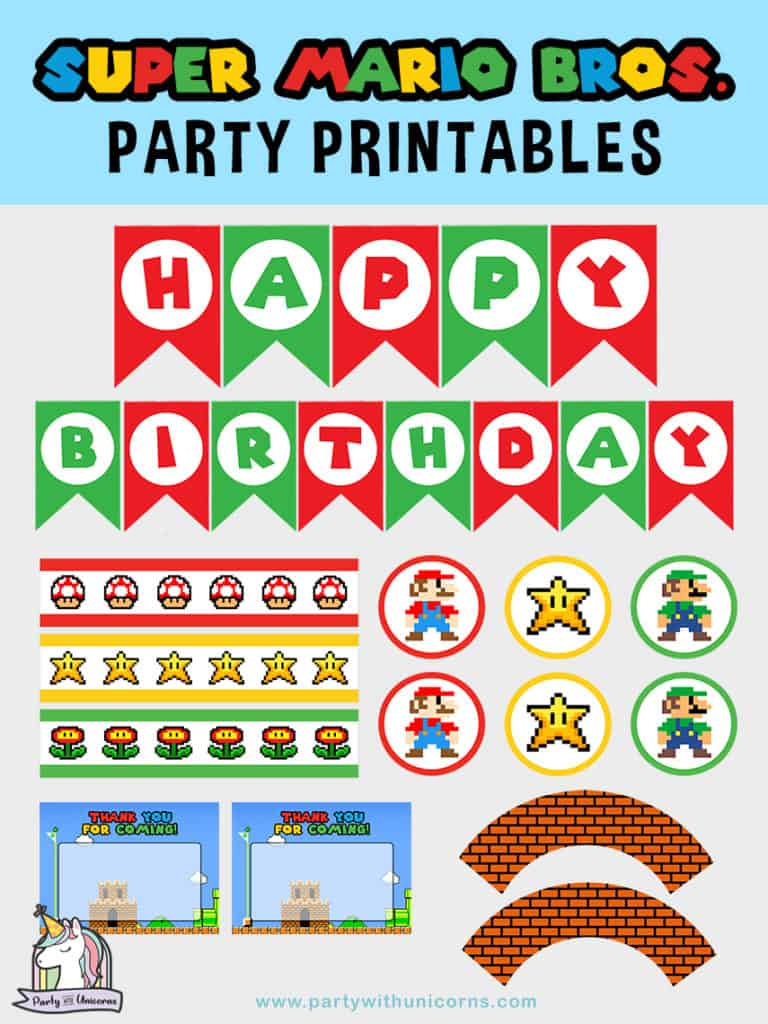 Super Mario Party Printables Free Download Party With Unicorns