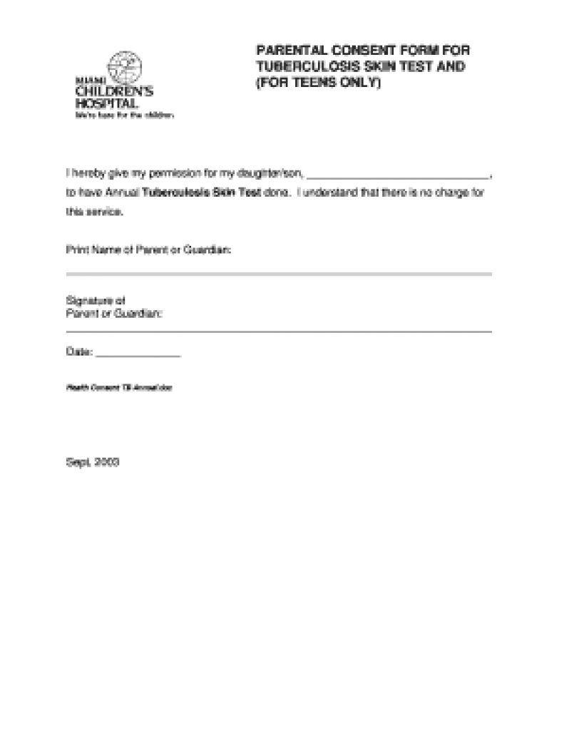 Tb Skin Test Forms Fill Online Printable Fillable Blank Free 