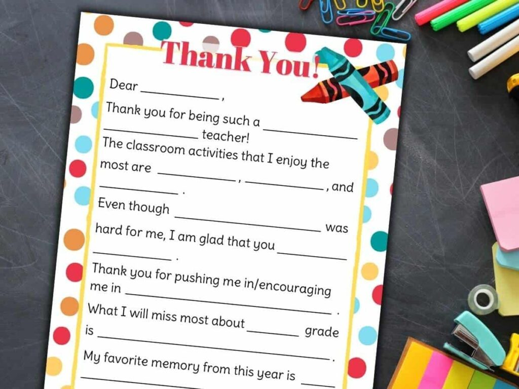 Teacher Appreciation Fill In The Blank Printable Free Free Printable 