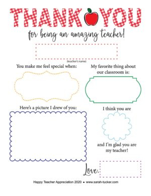 Teacher Appreciation Fill In The Blank Shapes Sarah Tucker Sarah Tucker