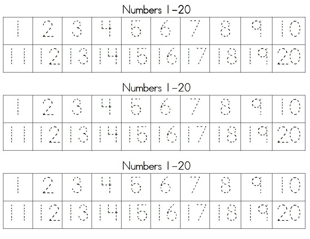 Traceable Numbers Worksheets Activity Shelter