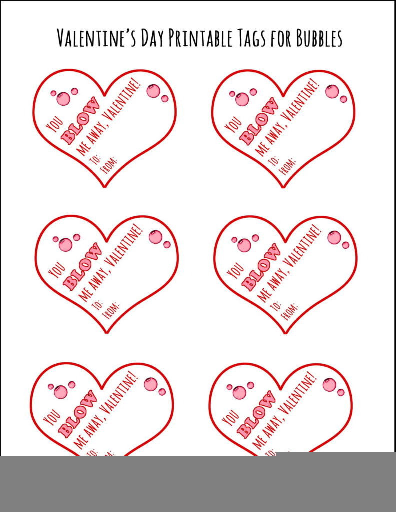 Valentine S Day Printable Tags For Bubbles Valentines Printables Free 