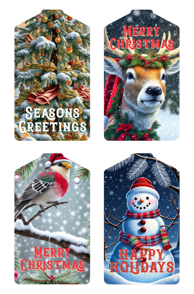 Vintage Christmas Tags 10 Free PDF Printables Printablee