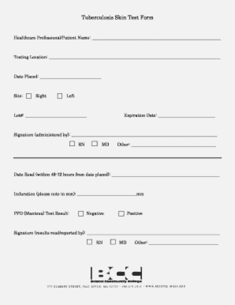 Why 14 Step Tb Test Form Had The Invoice And Form Template Free 