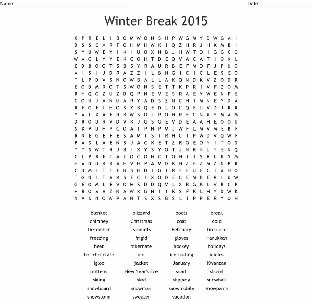 Winter Word Search Printable Difficult Word Search Maker
